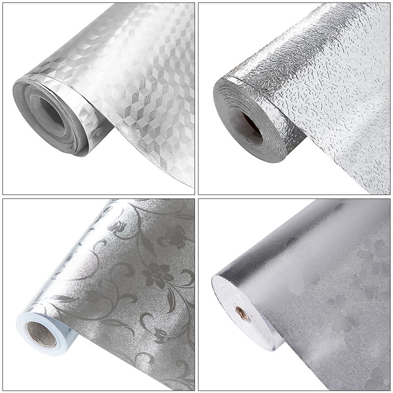 🔥ถูกที่สุด🔥สติกเกอร์ฟอยล์อลูมิเนียม กันน้ำมันกระเด็น ใช้สำหรับติดผนังห้องครัว มี 2 ขนาด