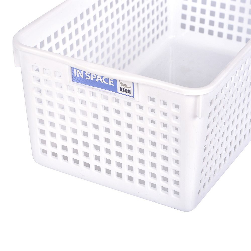 ตะแกรงใส่ของเหลี่ยมสูง กลาง INSPACE KECK 5185 สีขาว KITCHEN GRATE SQUARE INSPACE KECK 5185 WHITE