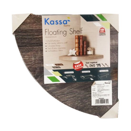 KASSA HOME แผ่นชั้นไม้ซ่อนขาปิดผิวเมลามีน รุ่น FSQM250AS ขนาด 25 x 25 x 3.8 ซม. สีโอ๊ค สวยงาม โดดเด่น ดูทันสมัย