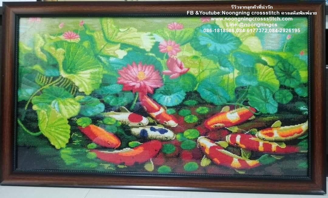 กวางทอง นกยูง พระจันทร์สวย ชุดปักครอสติส พิมพ์ลาย ครอสติสจีน งานฝีมือทำที่บ้าน DIY