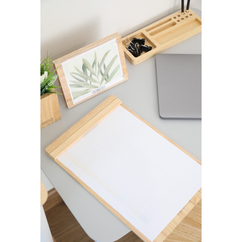 The Wood's Tale คลิปบอร์ด MAGNETIC CLIPBOARD ขนาด A4 และ 18x10 ซม. จากไม้ธรรมชาติ ตัวหนีบกระดาษเป็นแม่เหล็ก
