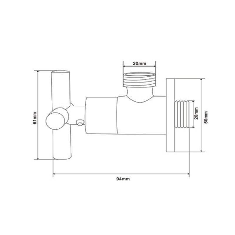 MIRKO วาล์วฝักบัว รุ่น MK DB-59015 ขนาด 6.1 x 9.4 x 6.1 ซม. สีโครมเมี่ยม ทนทาน น้ำไม่รั่วซึมง่าย ดีไซน์สวยโดดเด่น