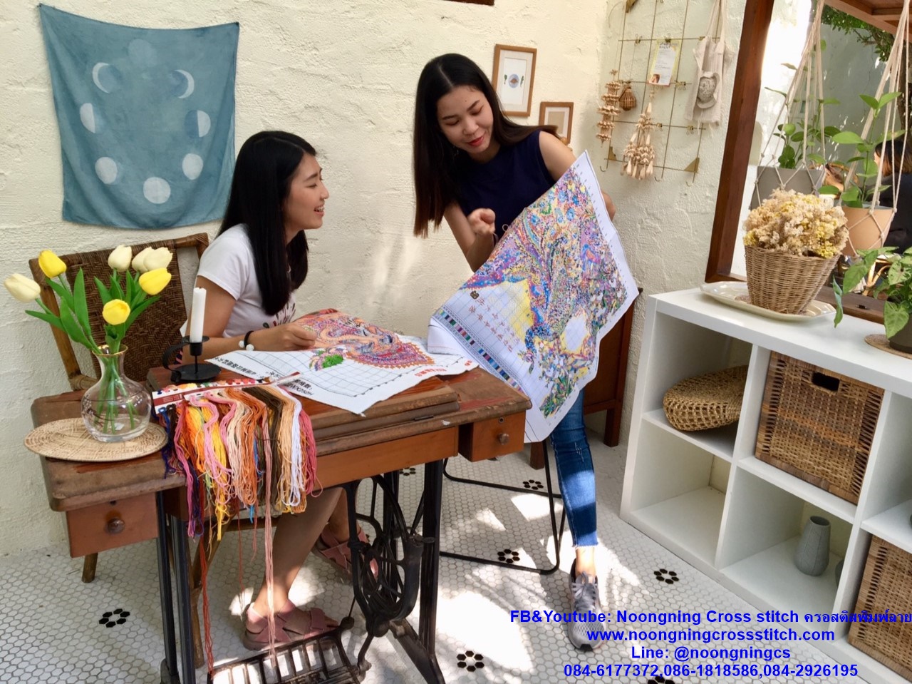 สวนบัวทองคำ ชุดปักครอสติช พิมพ์ลาย ครอสติสจีน งานฝีมือ DIY