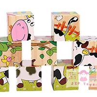 จิ๊กซอว์ไม้ลูกเต๋าลายสัตว์