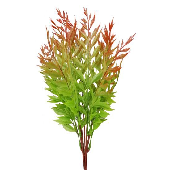 FONTE ใบไม้ประดิษฐ์ ใบป๊อปปี้ รุ่น YF19035C ขนาด 45 ซม. สีเขียว - น้ำตาล