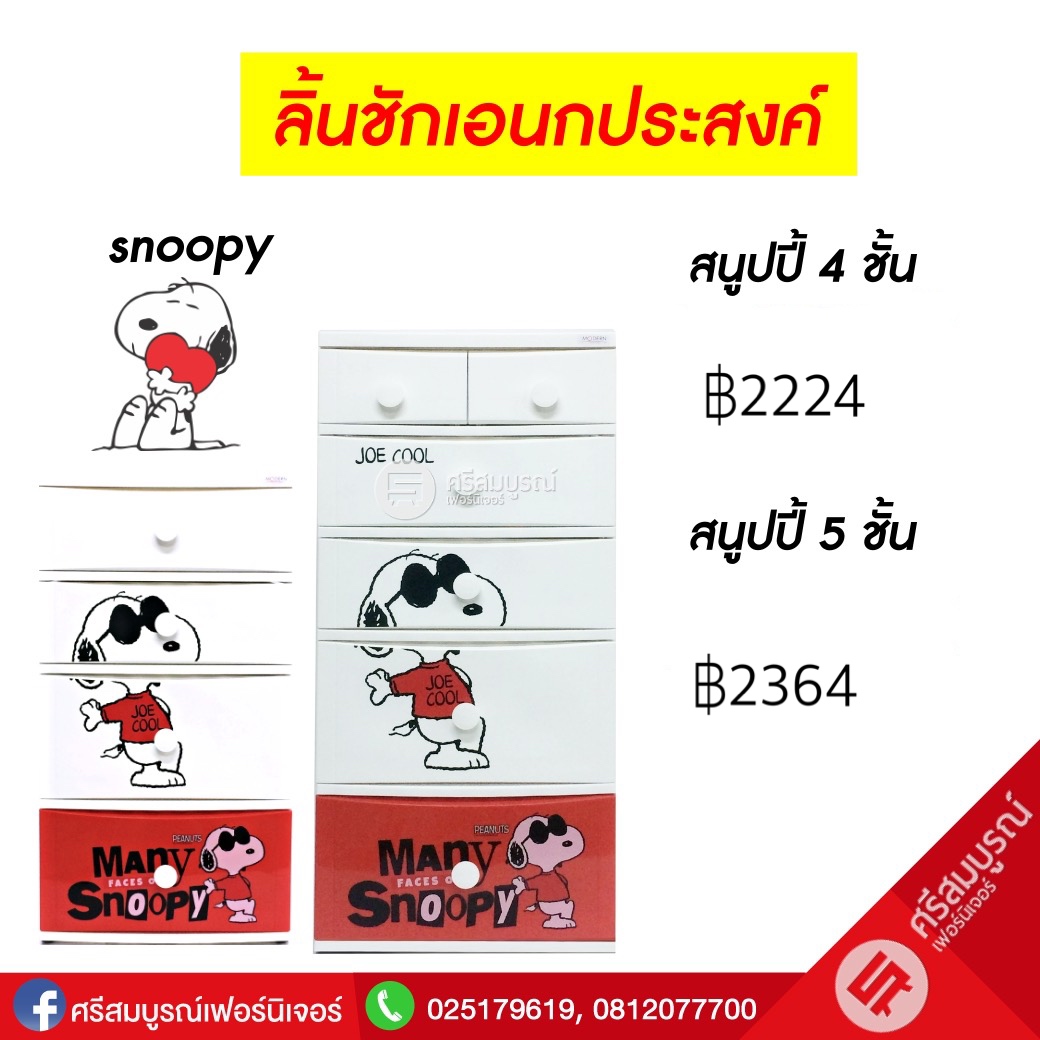 ลิ้นชักเอนกประสงค์ลาย snoopy