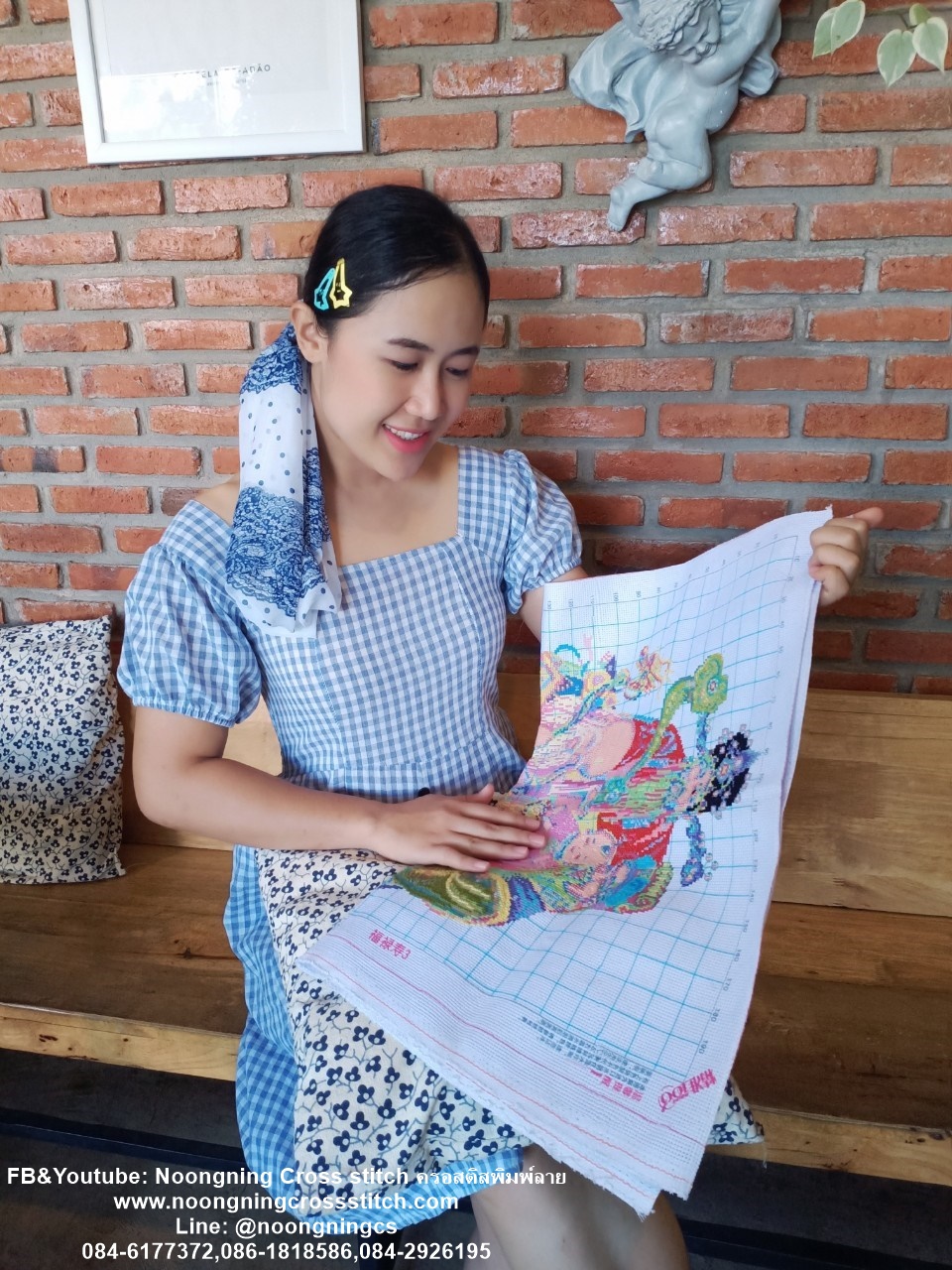 อินทรีย์บินเหนือกำแพงเมืองจีน ชุดปักครอสติส พิมพ์ลาย ครอสติสจีน งานฝีมือทำที่บ้าน DIY