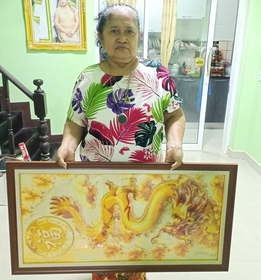 ช้างสามตัว ชุดปักครอสติส พิมพ์ลาย ครอสติสจีน งานฝีมือทำที่บ้าน DIY