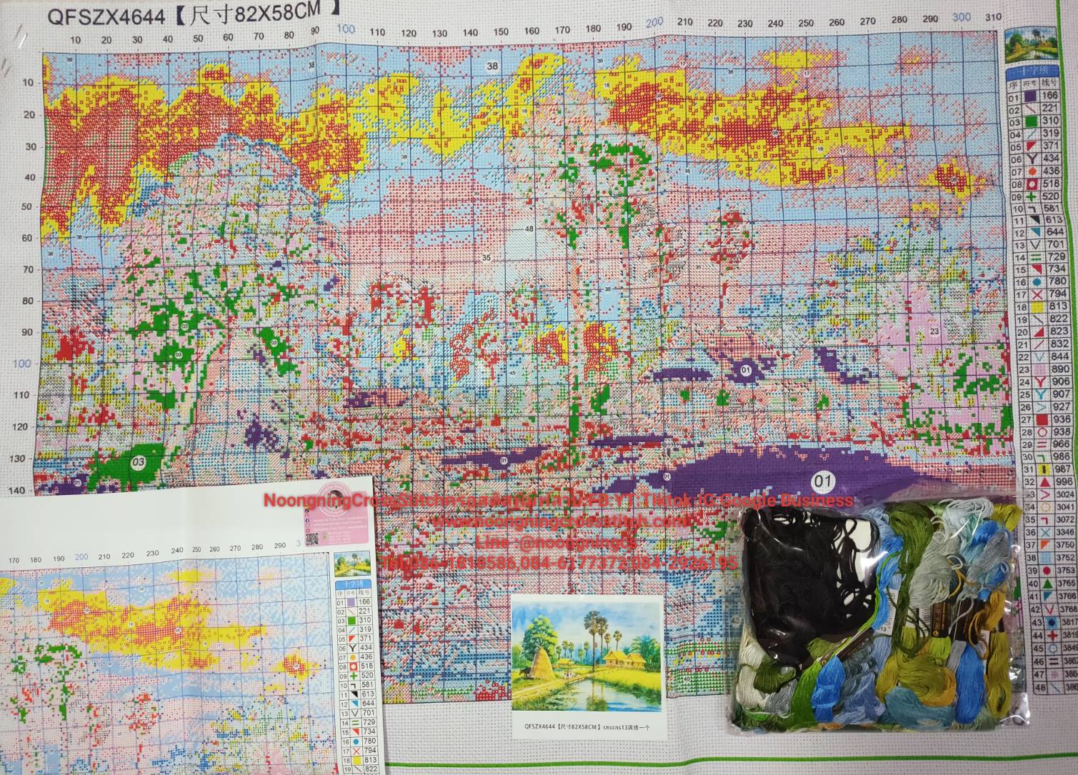 ครอสติส สั่งทํา 60x80ซม รูปธรรมชาติ ชุดปักครอสติส พิมพ์ลาย ครอสติสจีน งานฝีมือทำที่บ้าน DIY