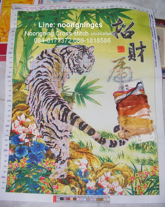 ดอกไม้ ชุดปักครอสติช พิมพ์ลาย ครอสติสจีน งานฝีมือ DIY