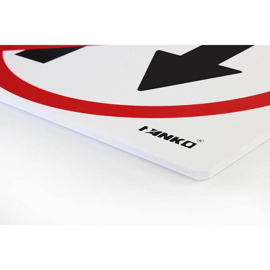 SA2107-ป้ายจราจร ห้ามกลับรถ ขนาด 30*30ซม PV5mm