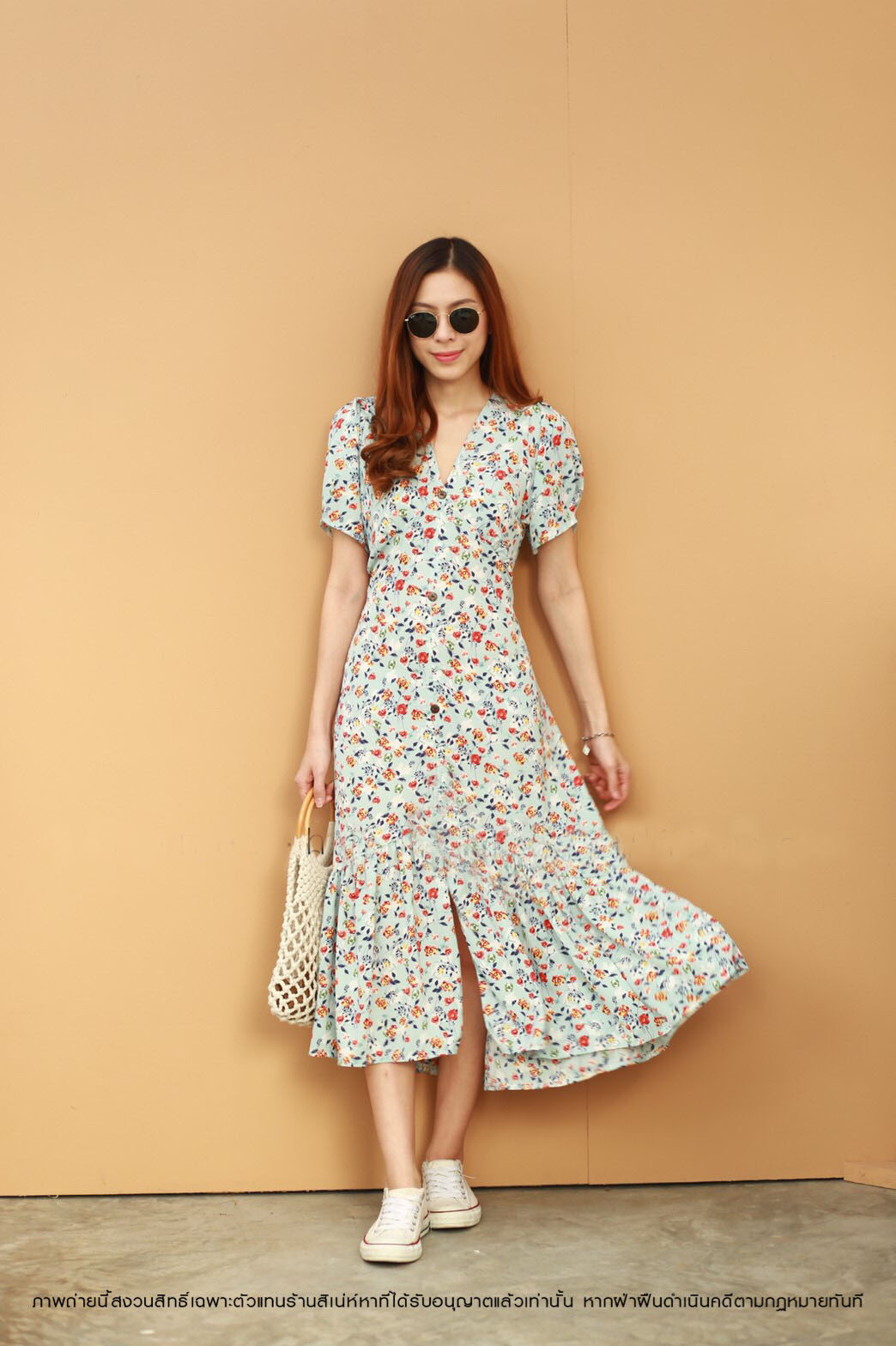 MD0040 เดรสแฟชั่น ชุดเดรสยาว แม็กซี่เดรส Maxidress ลายดอก Maxxi Dress