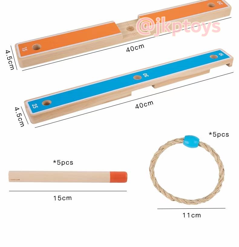 ของเล่นไม้ เกมส์โยนห่วง ่สีฟ้า