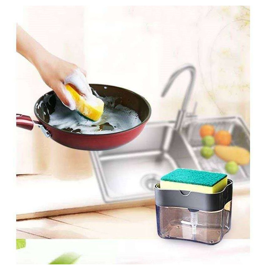 below99 2in1 ที่ใส่น้ำยาล้างจาน พร้อมที่วางฟองน้ำ แค่กดน้ำยาล้างจานก็ออกมา กด ปั้ม ล้าง สะดวก รุ่น 5281