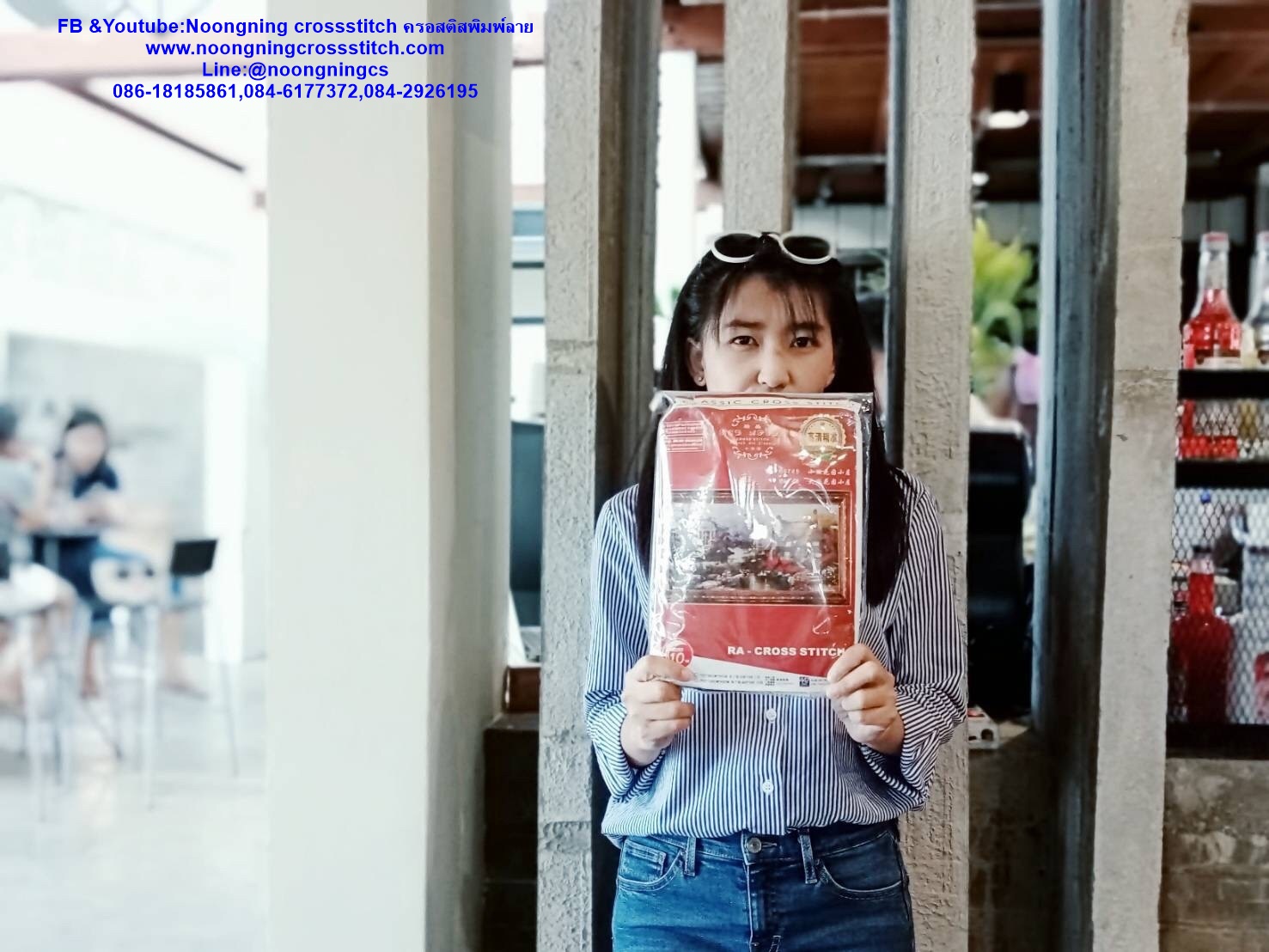 นาฬิกาแมว ชุดปักครอสติส พิมพ์ลาย ครอสติสจีน งานฝีมือทำที่บ้าน DIY