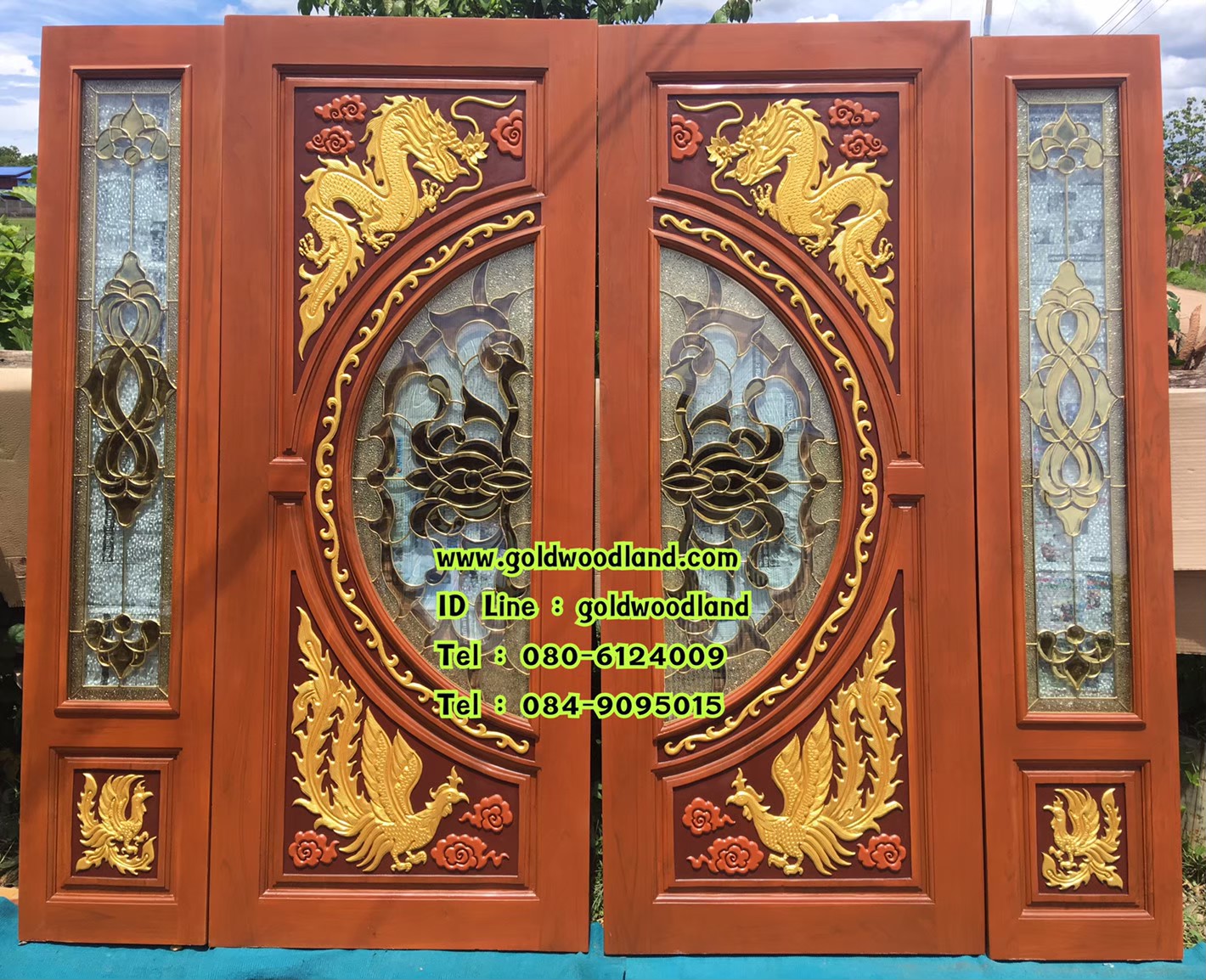 ประตูบ้านไม้สัก GBBB - 250
