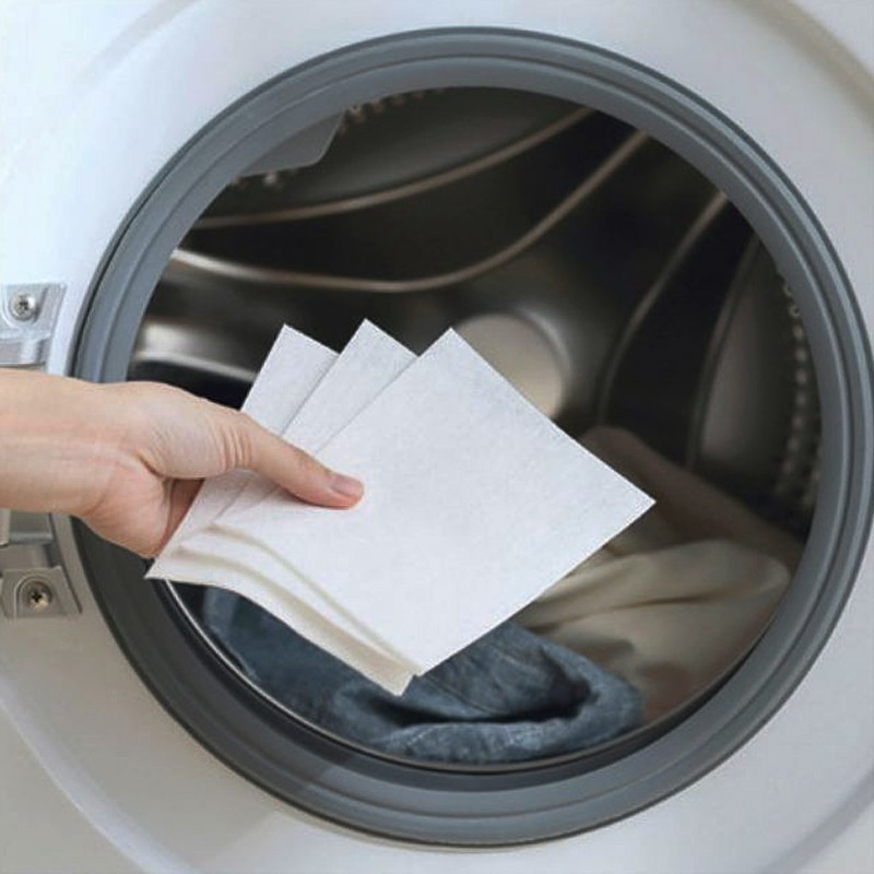 แผ่นดูดซับผ้าสีตก แพค24แผ่น แผ่นซับสี ผ้าซับสี ป้องกันผ้าสีตกใส่เมื่อซักผ้า ใช้ได้ทั้งซักเครื่องและซักมือ