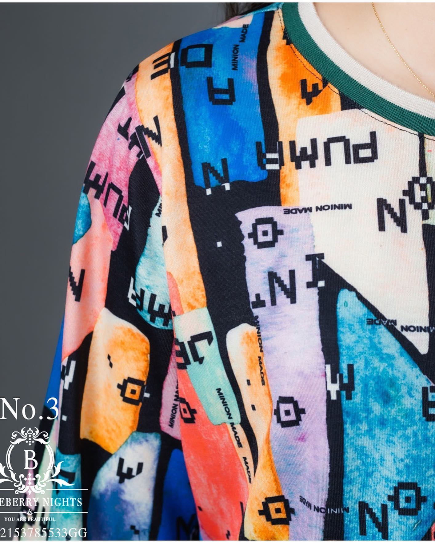 SaLe++ #Blueberry Nights B3672 เสื้อทีเชิ้ตแขนยาว GG ผ้าโพลีเอสเตอร์ผสมคอตต้อนเนื้อนุ่มยืดหยุ่นได้ดีเกรดพรีเมี่ยม ตัดเย็บสวยเนี้ยบสไตล์แบรนด์เนมสุดหรู ดีเทลพิมพ์ลายแบรนด์เนมสีคมชัดสวยเป๊ะ ♡เหมาะสำหรับสาวๆๆรอบอก(36-46)♡ ใส่สวยได้ทุกๆโอกาส หรู