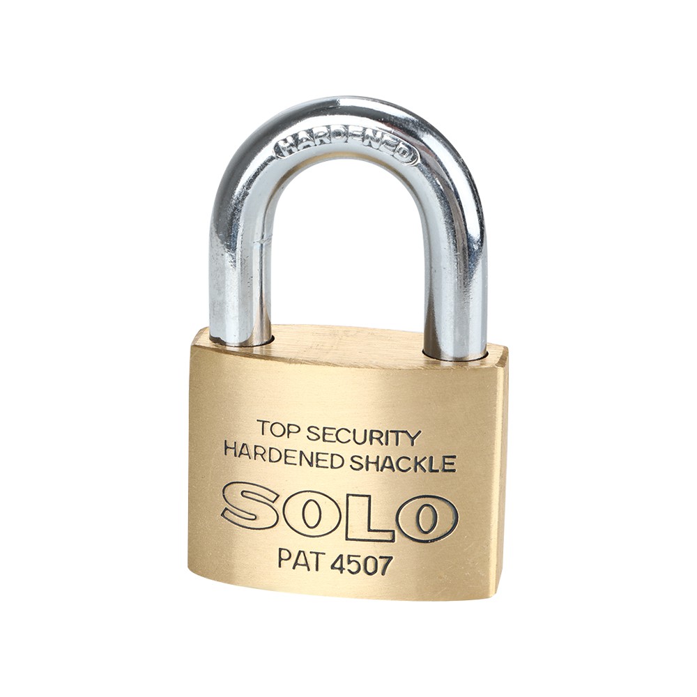 แม่กุญแจ กุญแจคล้อง กุญแจ กุญแจลูกปืน SOLO 4507N45 45MM Polish Brass