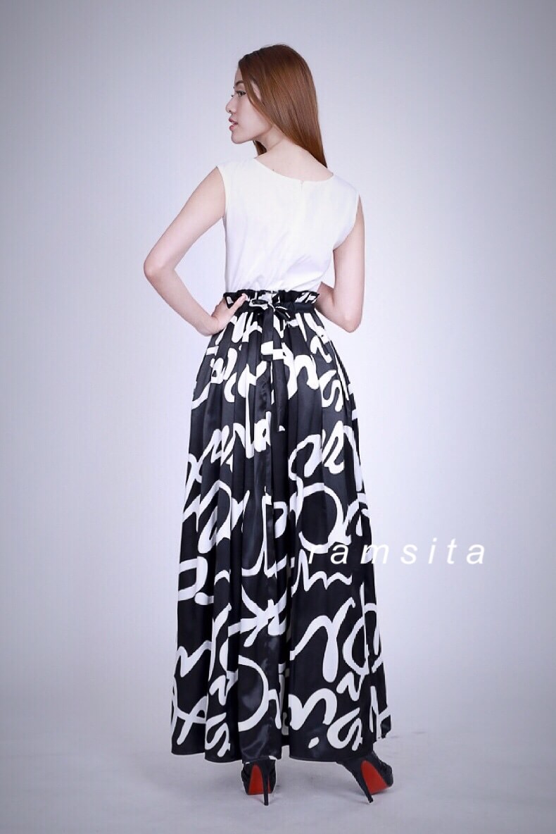 MD0009 เสื้อผ้าแฟชั่น เสื้อผ้าเกาหลี เสื้อผ้าแฟชั่นเกาหลี แม็กซี่เดรส Maxi Dress ชุดไปงาน ชุดออกงาน ชุดกระโปรงยาว ชุดแซกยาว เดรสยาว