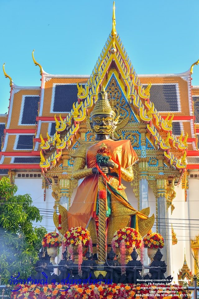 ท้าวเวสสุวรรณ เทพแห่งความมั่งคั่ง ร่ำรวย ชุดปักครอสติส พิมพ์ลาย งานฝีมือทำที่บ้าน DIY