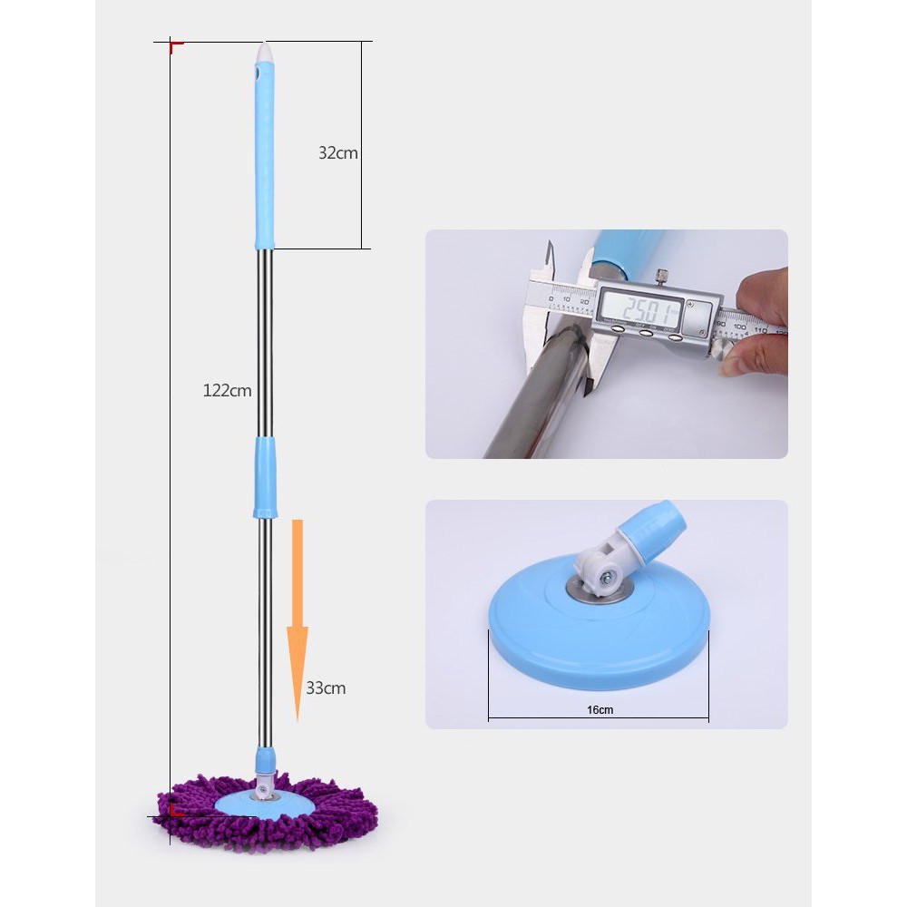 ถังปั่นไม้ม็อบ ถังปั่น ถังปั่นถูพื้น ไม้ถูพื่น spin mop ไม้ม๊อบ ถังพร้อมไม้ถู มีล้อในตว มีช่องปล่อยน้ำทิ้ง แถมผ้า 2ผืน