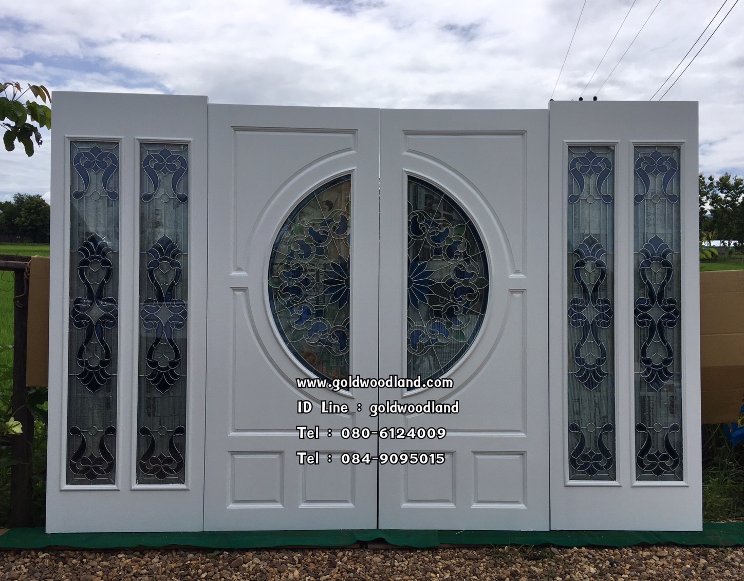 ประตูไม้สักกระจกนิรภัย GBBB - 11 (คลิกรายละเอียดที่รูป)