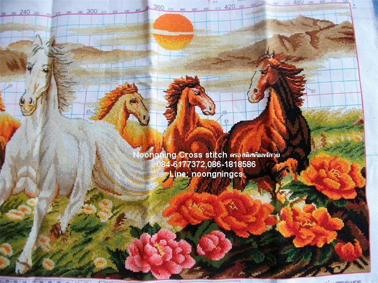 ตัวอักษรจีน ชุดปักครอสติช พิมพ์ลาย ครอสติสจีน งานฝีมือ DIY