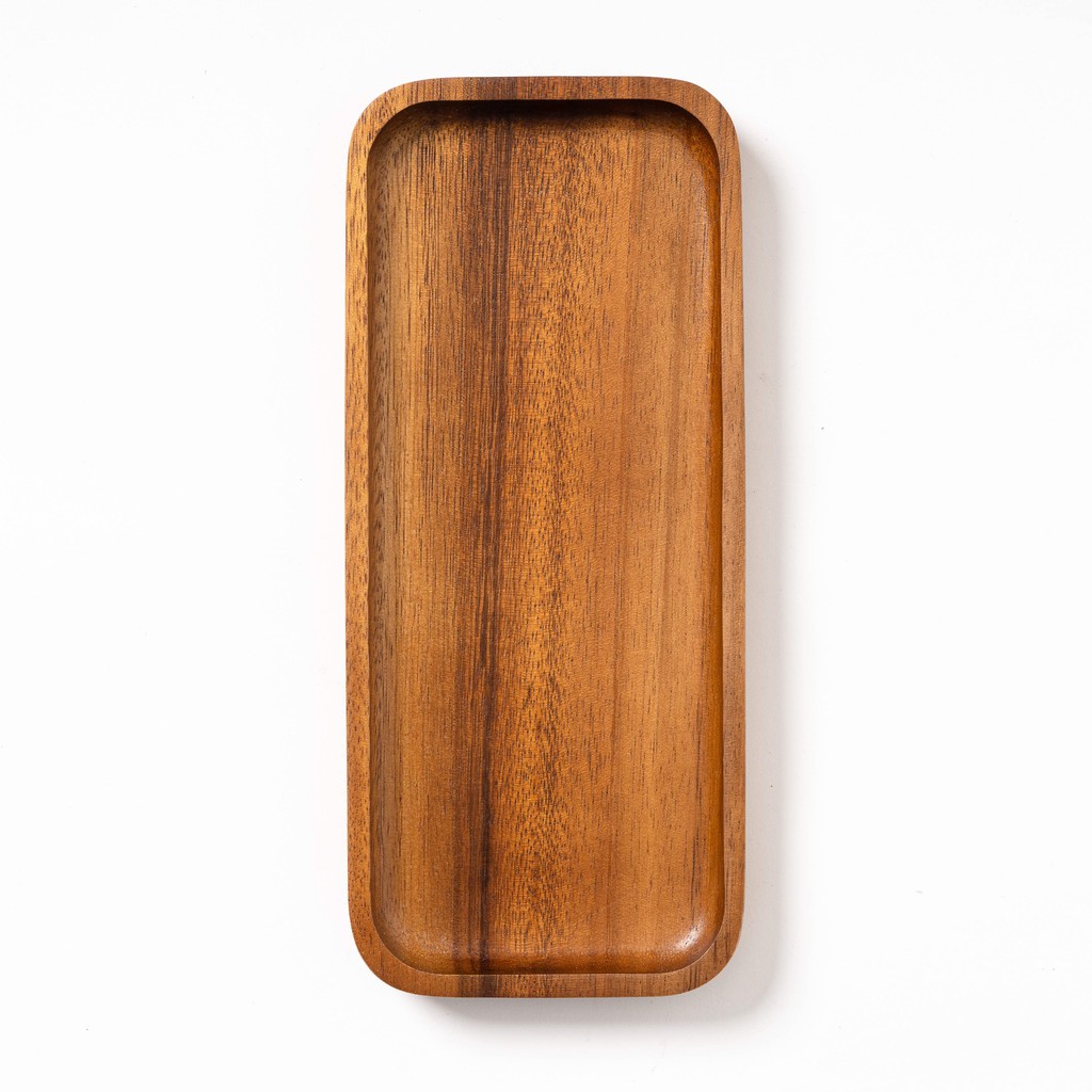 The Wood's Tale จานไม้ ถาดไม้ ทรงสี่เหลี่ยมผืนผ้ายาว LONG RECTANGLE PLATE จากไม้แท้ธรรมชาติ มีให้เลือก 2 สี