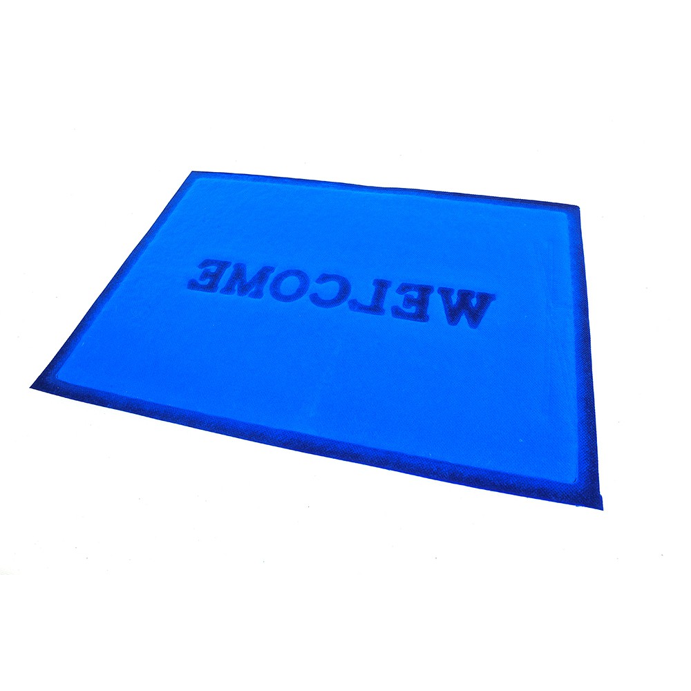 พรมปูพื้น พรมเช็ดเท้า พรมปูพื้น พรมภายนอก พรมดักฝุ่น WELCOME 50X70 น้ำเงิน HLS