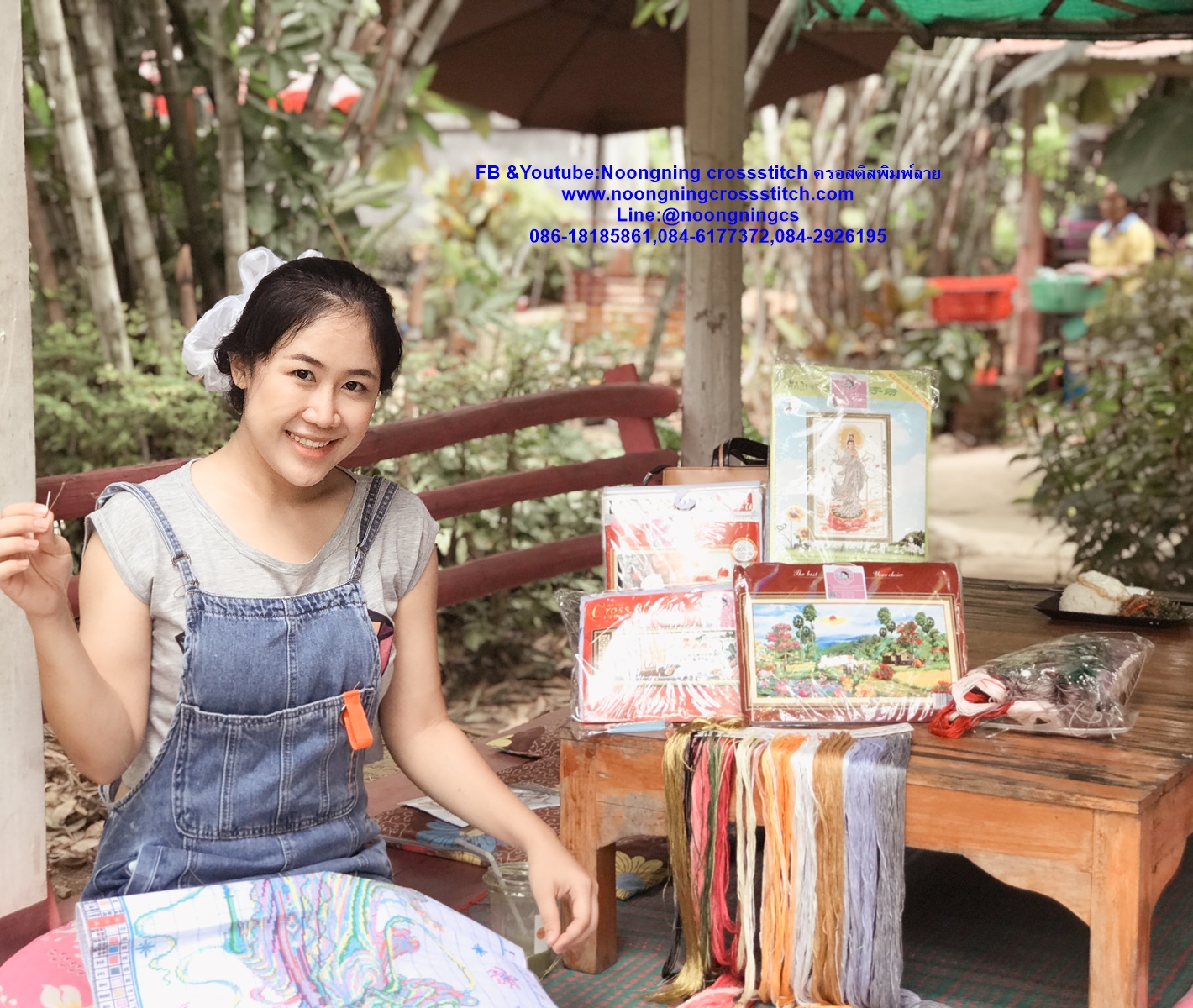 กวางแม่ลูก มงคล ชุดปักครอสติส พิมพ์ลาย ครอสติสจีน งานฝีมือทำที่บ้าน DIY