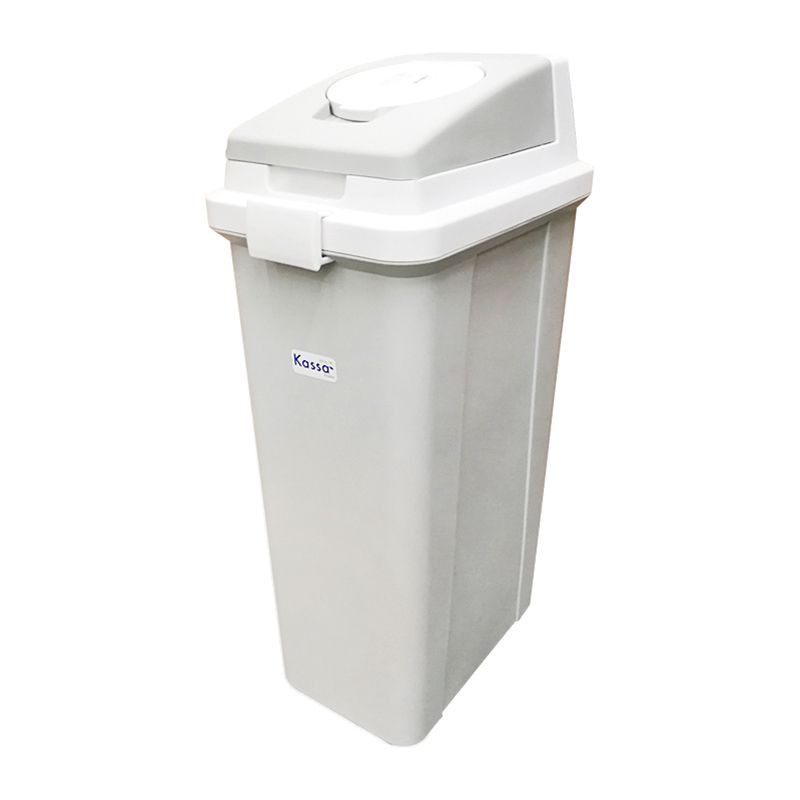 KASSA HOME ถังขยะฝาปิด ทรงเหลี่ยม 45 ลิตร รุ่น PN6045 ขนาด 25 x 38 x 70 ซม. สีเทา ผลิตจากพลาสติก PP เนื้อหนา คุณภาพดี