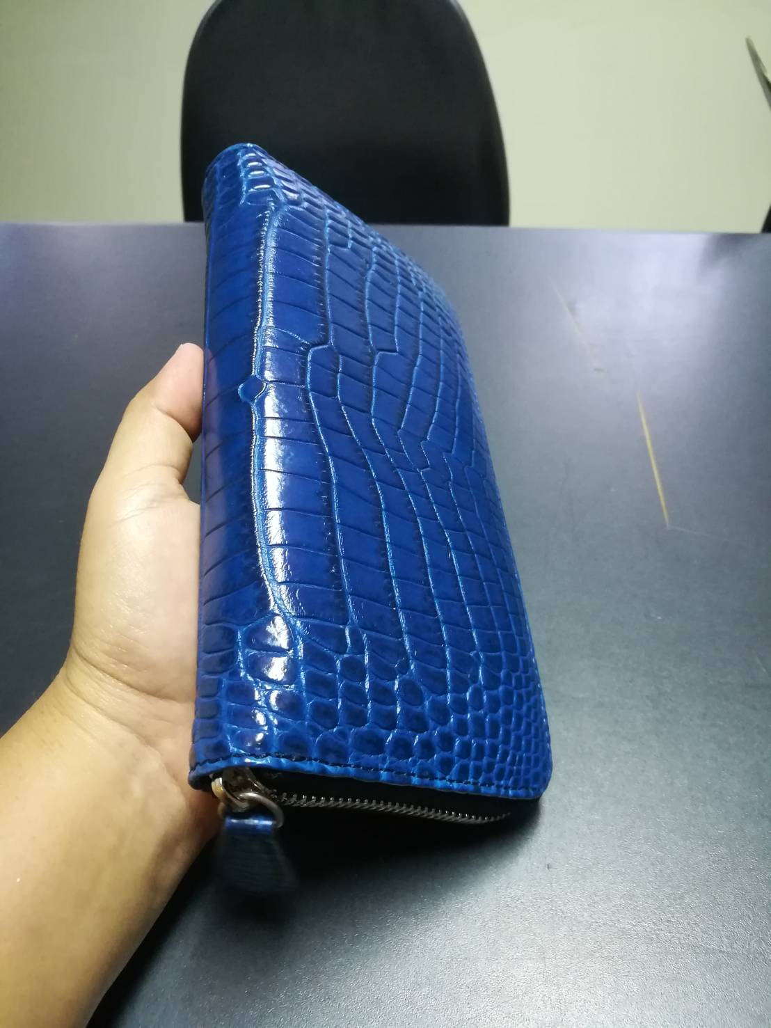 กระเป๋าหนังจระเข้แท้แบบซิปเดี่ยว(หนังท้อง)