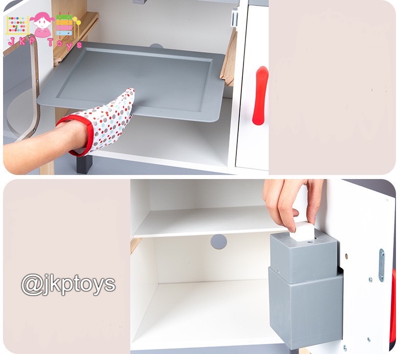 มีบริการประกอบให้ จัดส่งในกรุงเทพ + 500 ฿ PlayTive Junior Kitchen Wooden Toy ครัวไม้เทาแดง สูง110 ซม.ชุดครัวไม้ของเล่น ชุดครัวเด็ก