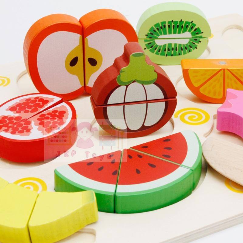 ของเล่นไมเ้สริมพัฒนาการ กระดานจับคู่อาหารเเละหั่นอาหาร(เเม่เหล็ก) ได้ 2 เเผ่น