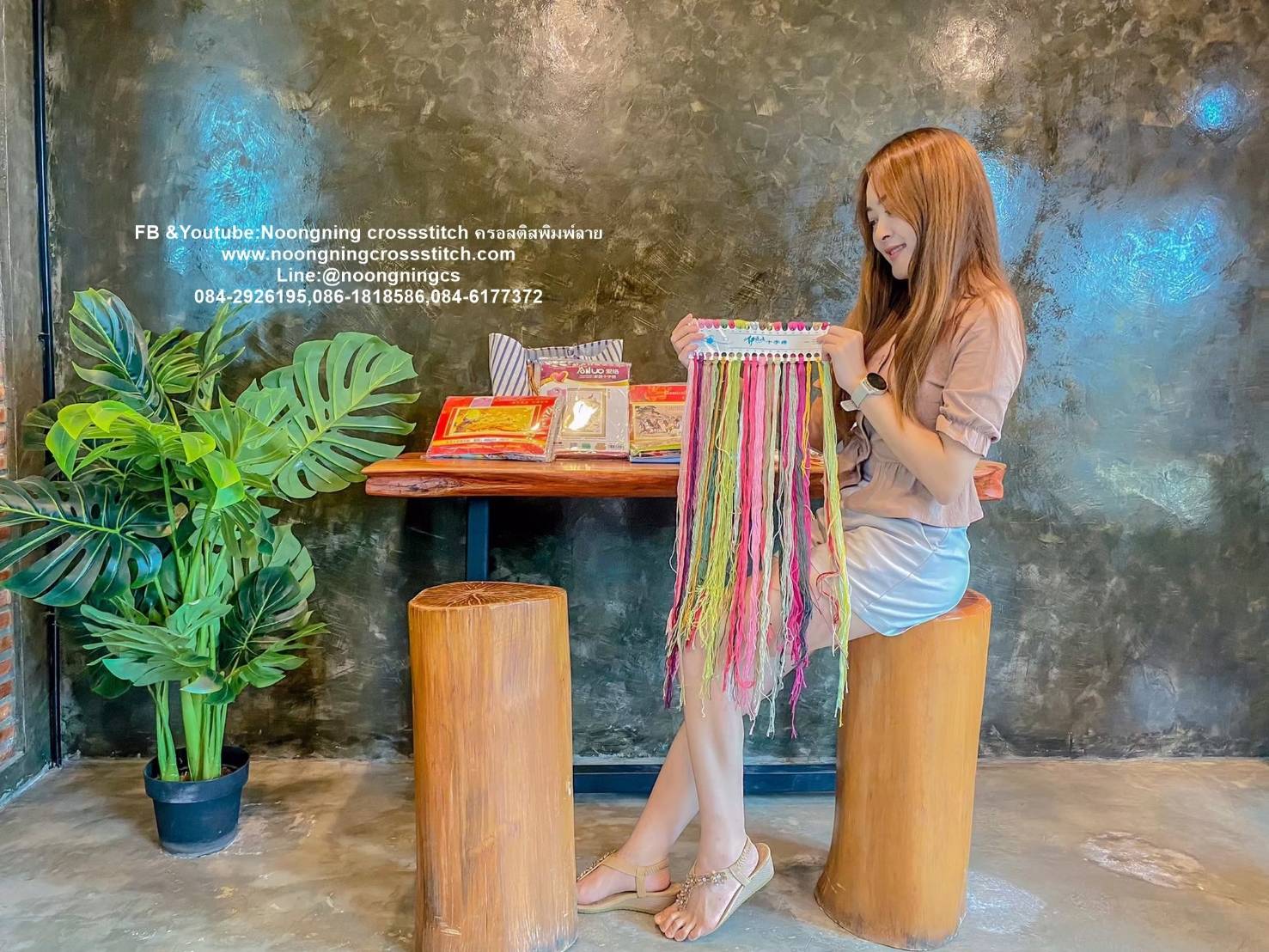 ดอกทานตะวัน ชุดปักครอสติช พิมพ์ลาย ครอสติสจีน งานฝีมือ DIY