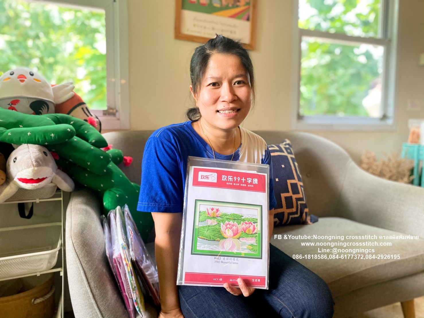 วิวทำนา ชุดปักครอสติส พิมพ์ลาย ครอสติสจีน งานฝีมือทำที่บ้าน DIY