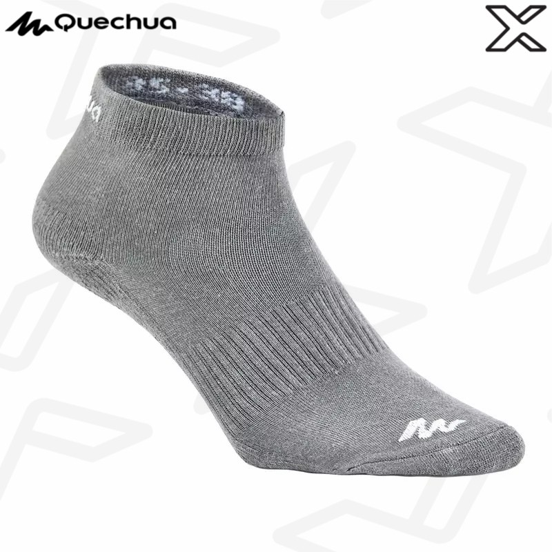 QUECHUA ถุงเท้าหุ้มข้อสำหรับใส่เดินป่ารุ่น NH100 แพ็ค 2 คู่ (สีเทา)