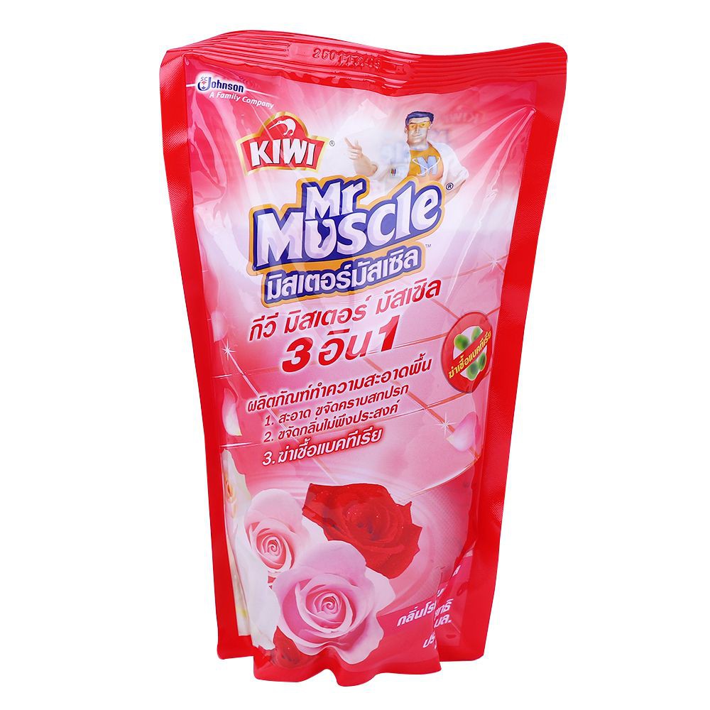 น้ำยาทำความสะอาดพื้น 800 มล. KIWI MR.MUSCLE โรแมนติกโรส แพ็คคู่ LIQUID CLEANING FLOOR 800ml KIWI MR.MUSCLE ROMANTIC ROS
