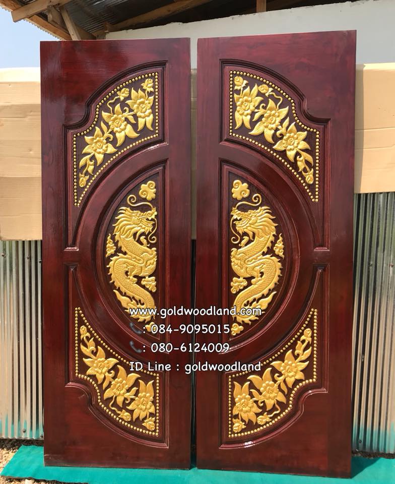 ประตูไม้สัก บานคู่ GBB - 28 (คลิกรายละเอียดที่รูป)