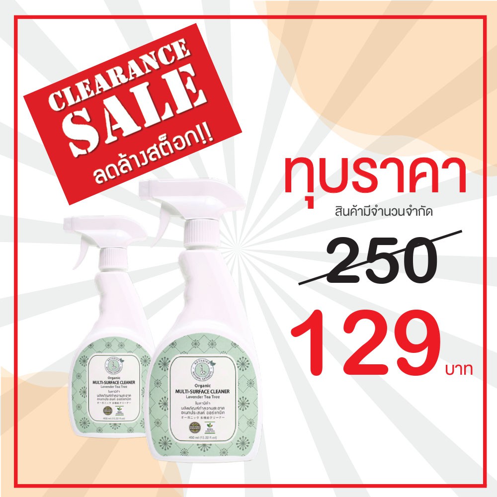 Botanika ผลิตภัณฑ์ทำความสะอาดอเนกประสงค์ออร์แกนิค 450 มล. Clearance