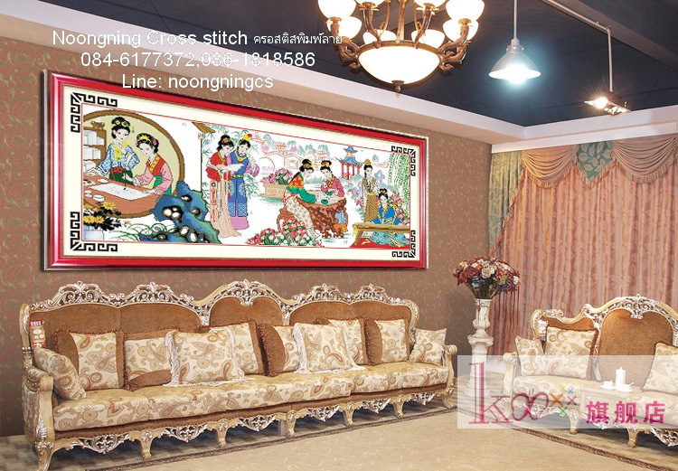 วิว ชุดปักครอสติช พิมพ์ลาย ครอสติสจีน งานฝีมือ DIY