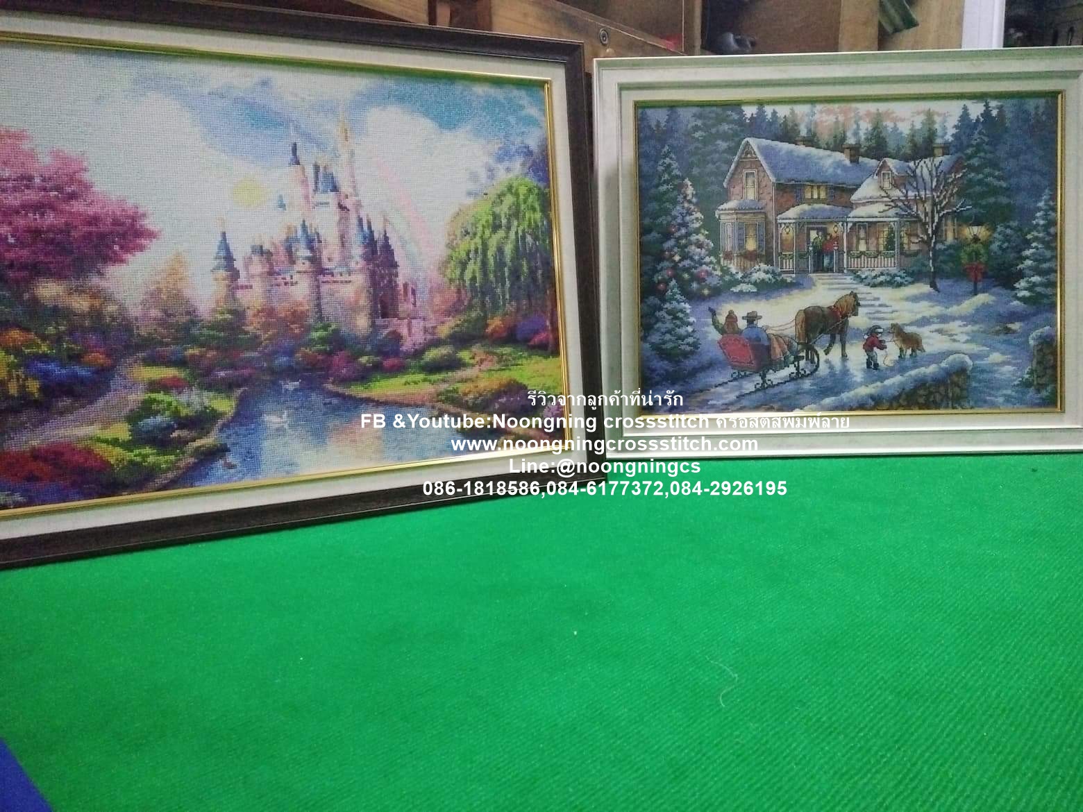 ปลาคราฟ ดอกบัวมงคล ชุดปักครอสติส พิมพ์ลาย ครอสติสจีน งานฝีมือทำที่บ้าน DIY