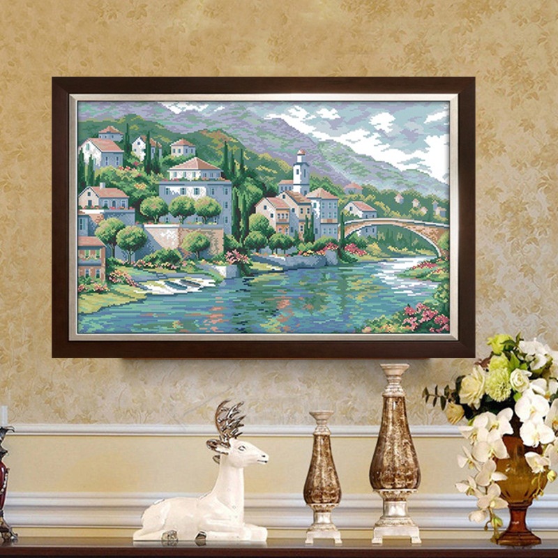 วิถีชาวนา ชุดปักครอสติส พิมพ์ลาย ครอสติสจีน งานฝีมือทำที่บ้าน DIY