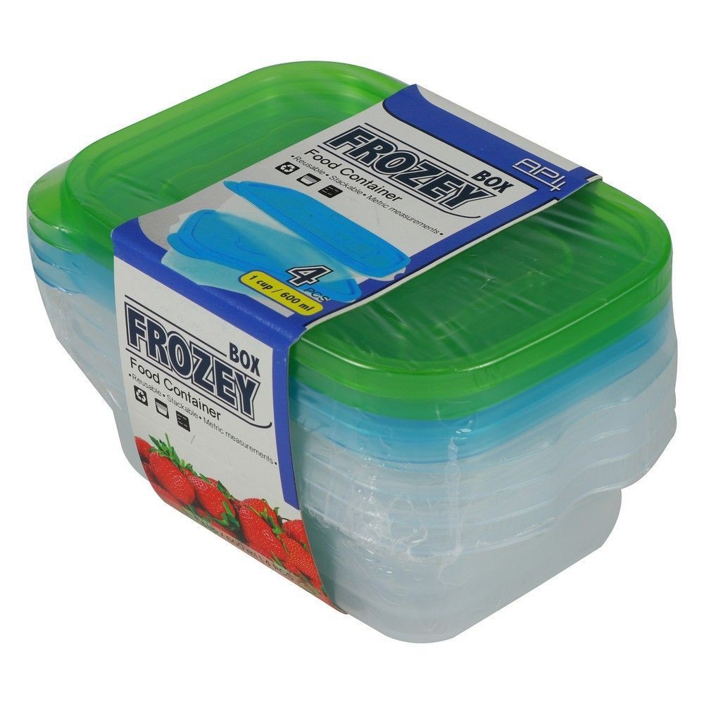 ชุดกล่องอาหารเหลี่ยม API 9001 0.6ลิตร แพ็ค 4 ชิ้น FOOD CONTAINER RECTANGLE API 9001 0.6L (1X4)