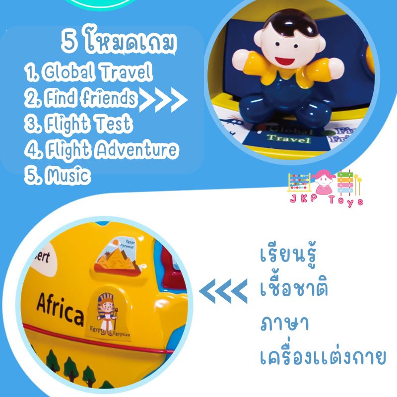 Todds & Kids Toys by JKP Toys ของเล่นลูกโลกจำลอง มีเสียง เรียนรู้เมือง-ประเทศต่างๆ Globe Study Game