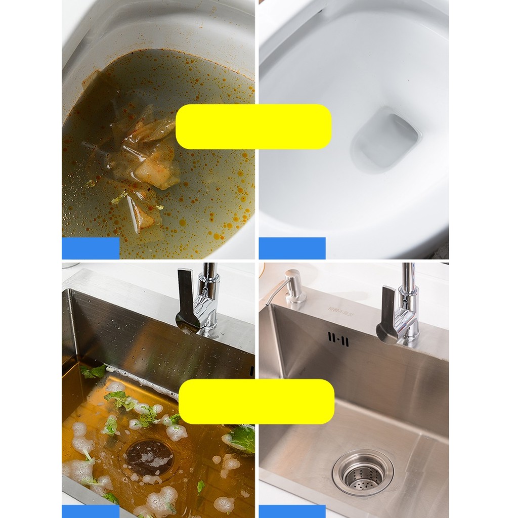 1355 ผงล้างท่อ ผงระเบิดท่อ แก้ปัญหาท่ออุดตัน ดับกลิ่นท่อ ผงล้างไขมันอุดตัน แบบขวด110กร