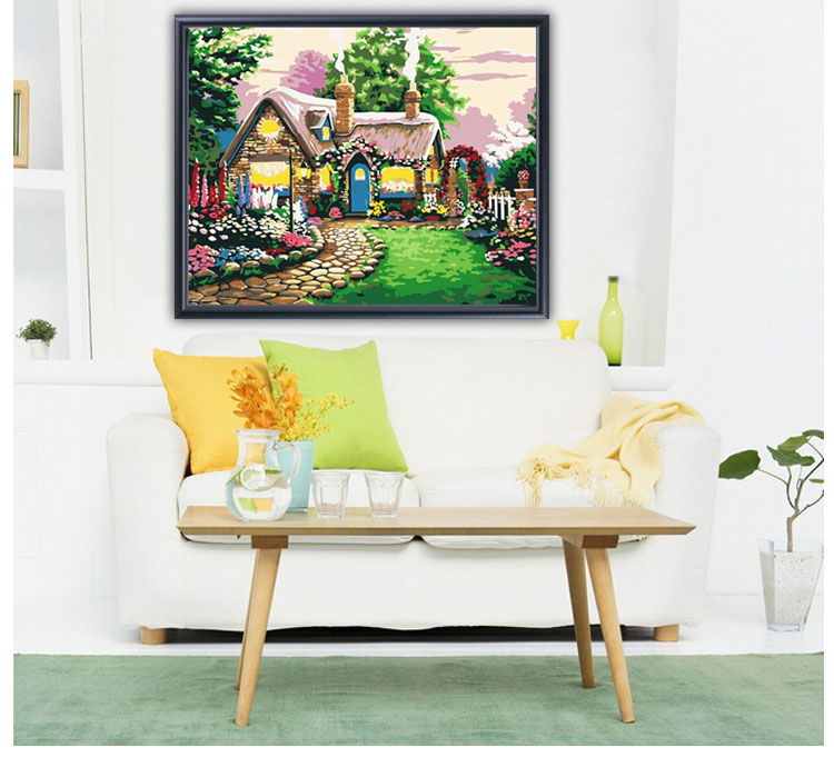 ดอกแมกโลเนีย ครอสติสคริสตัล Diamond painting โมเสก ภาพติดเพชร งานฝีมือ DIY