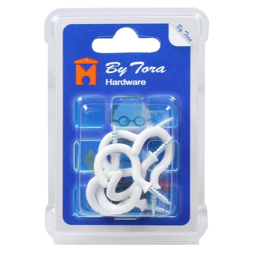 ตะขอ ตัวซี 1/4" BY TORA สีขาวอุปกรณ์ยึดติดสกรู, น๊อตและแหวน