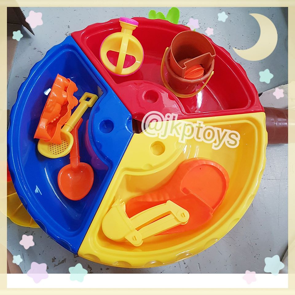 โต๊ะเล่นทรายสดใส ทรงกลม รูปต้นมะพร้าว